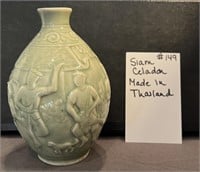 Siam Celadon Made in Thailand Vase