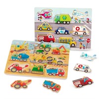 B. Toys Peg Puzzles Construction Vehicles