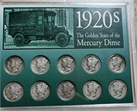 (10 dimes) 1920’s Mercury Dimes Collection Set