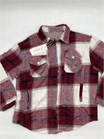 Uaneo Women's Casual Plaid Wool Blend Button Down
