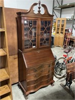 Vintage Mahogany Secretary Desk w/ Bookcase.