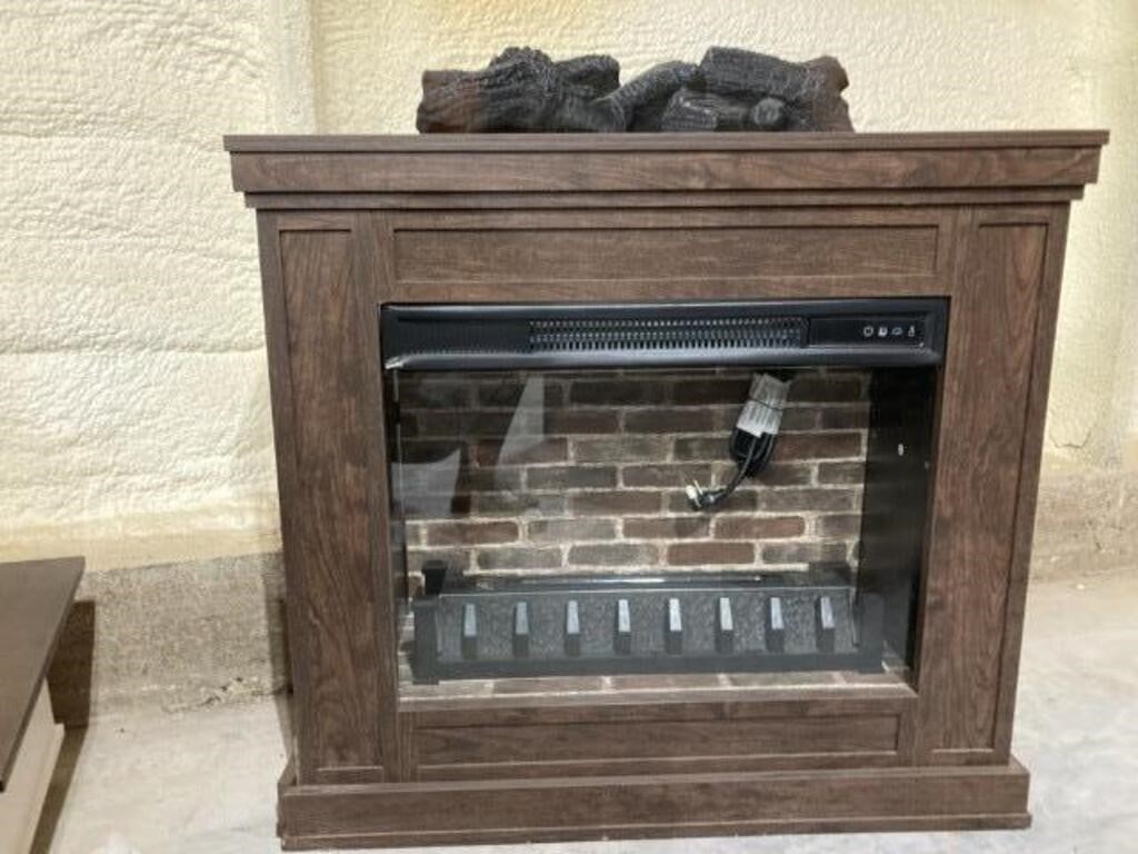 Small TV Stand Fireplace with Space Heater and Vir