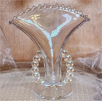 Vtg Imperial candlewick Fan Vase #400/877