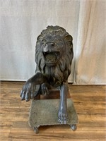 Large 3ft Tall Metal Lion Statue