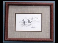 11" X 8 " SIGNED DUCK ETCHING