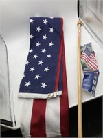 American Flag  6ft Tall Wooden Flag Pole
