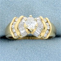 Vintage 1ct TW Oval Diamond Engagement Ring in 14K