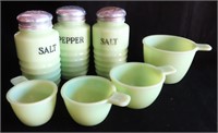 Jadeite: Salt & Pepper, Measuring Cups.