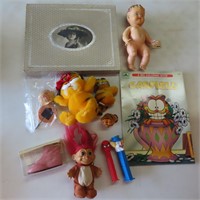 1957 Rubber Doll, Troll, Garfield, (2) PEZ