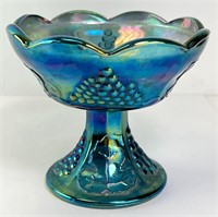 Indiana Glass Blue Carnival Grape Bowl
