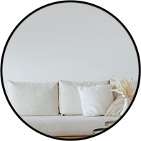 24-Inch Metal Round Wall-Mounted Mirror Frame,