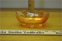 Peach luster carnival glass small candy dish