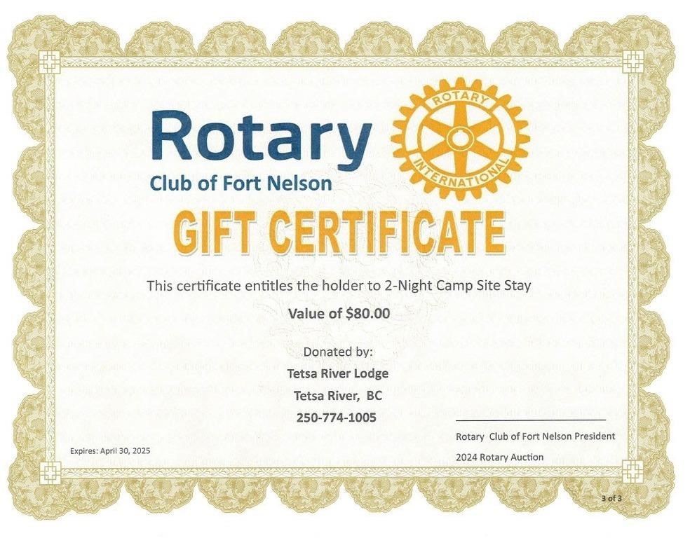 Fundraiser Auction For The Rotary Club of Fort Nelson 04/20