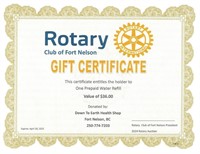 Gift Certificate for Prepaid Water Refill 1of3