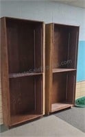 Wooden bookshelves. 84×32×15 each. No shelves.