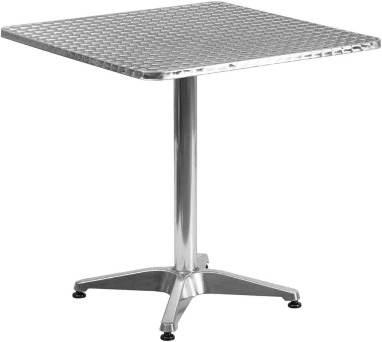 (BLUE) 27.5'' Square Aluminum Indoor-Outdoor Table
