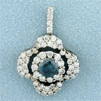 1 1/3ct TW Blue and White Diamond a Pendant in 18K