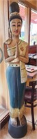 Thai Greeting Woman Woodcarving 5ft. 5in.