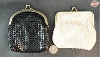 Two Clutch Purses, Beaded White& Sequin Black