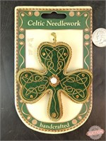 Celtic Needlework Shamrock Hanging Ornament