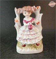 Porcelain Girl With Flowers And Gilding
