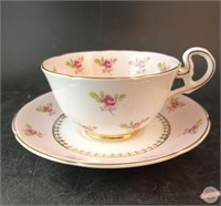 Royal Grafton Pink Rose Pattern Teacup & Saucer