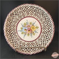 Hand-Painted Basket Plate