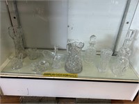11pc Cut Crystal: Vases, Decanters, Decor etc