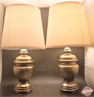 Two All-Metal Cast Table Lamps