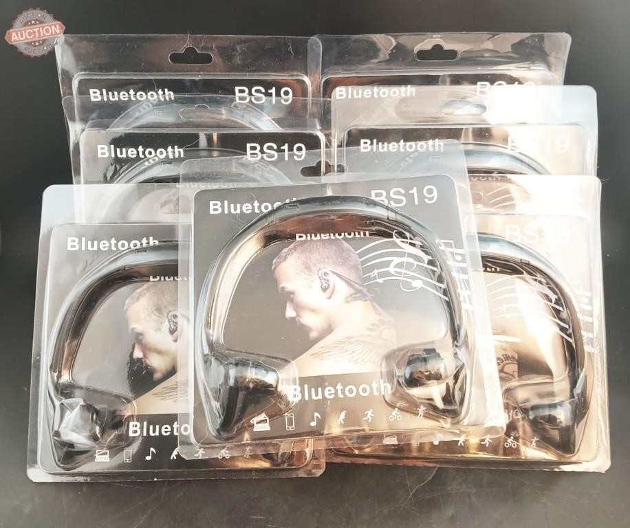 7 Bluetooth Rechargeable Headsets, Black