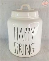 Rae Dunn 'Happy Spring' Ceramic Canister