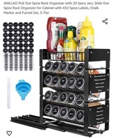 MSRP $45 Pull Out Spice Rack w/20 Spice Jars