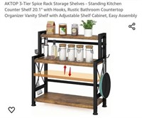 MSRP $35 3 Tier Kitchen Storage Rack Shelves