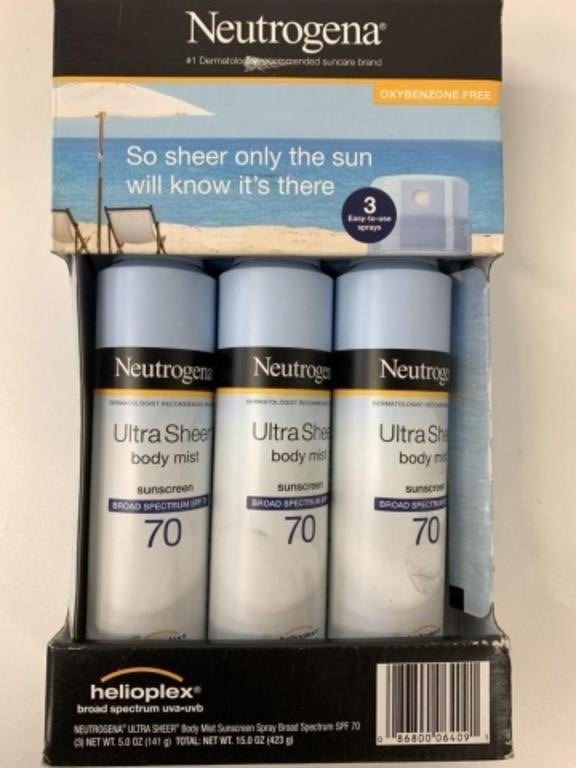3x Neutrogena Ultra Sheer Body Mist Sunscreen