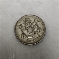 1950 Mexico 25 Centavos Silver