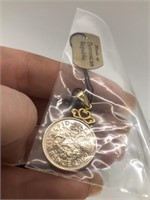 Sixpence lucky coin pendant