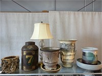 8pcs: Lamp, Tree Trunk, Ceramics, Cannister