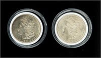 Coin 2 Morgan Silver Dollars-1898-P+1904-P/Both AU