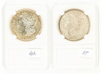 Coin 2 Morgan Silver Dollars 1886+1887-XF-AU
