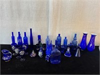 Cobalt Blue Glass: Bottles, Goblets, Decanter etc