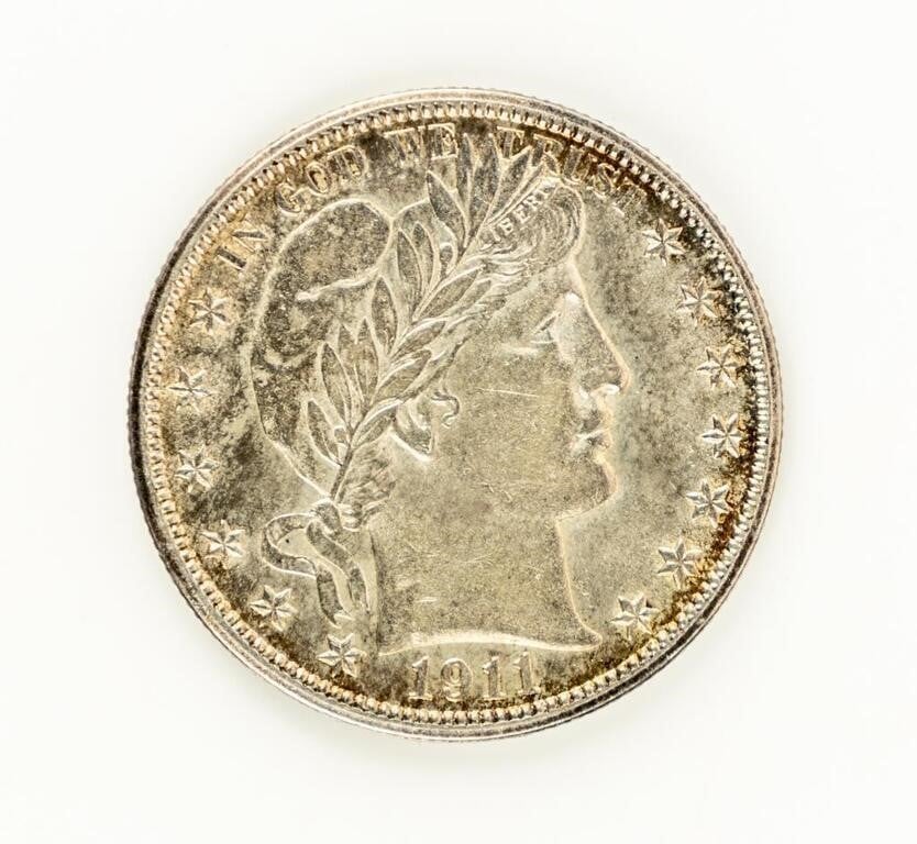 Coin 1911-P Barber Half Dollar-BU