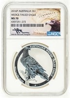Coin 2016P Australia Wedge-Tailed Eagle NGC-MS70