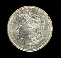 Coin 1891-P Morgan Silver Dollar-BU
