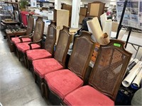 LOT OF 6 VINTAGE CANE BACK DINING CHAIRS