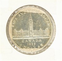 Coin 1939 Canadian One Dollar Silver(80%) Coin