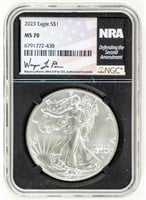 Coin 2023 Silver Eagle-NCG-MS70