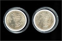 Coin 2 Morgan Silver Dollars-1887-P+1889-P/Both AU