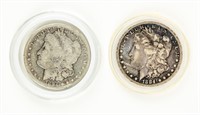 Coin 2 Morgan Silver Dollars-1884-O+1894-S/G-VG