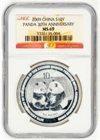 Coin 2009 10 Yuan Panda Anniv NGC-MS69