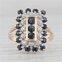 Genuine Diamond Sapphire14K Yellow Gold Ring